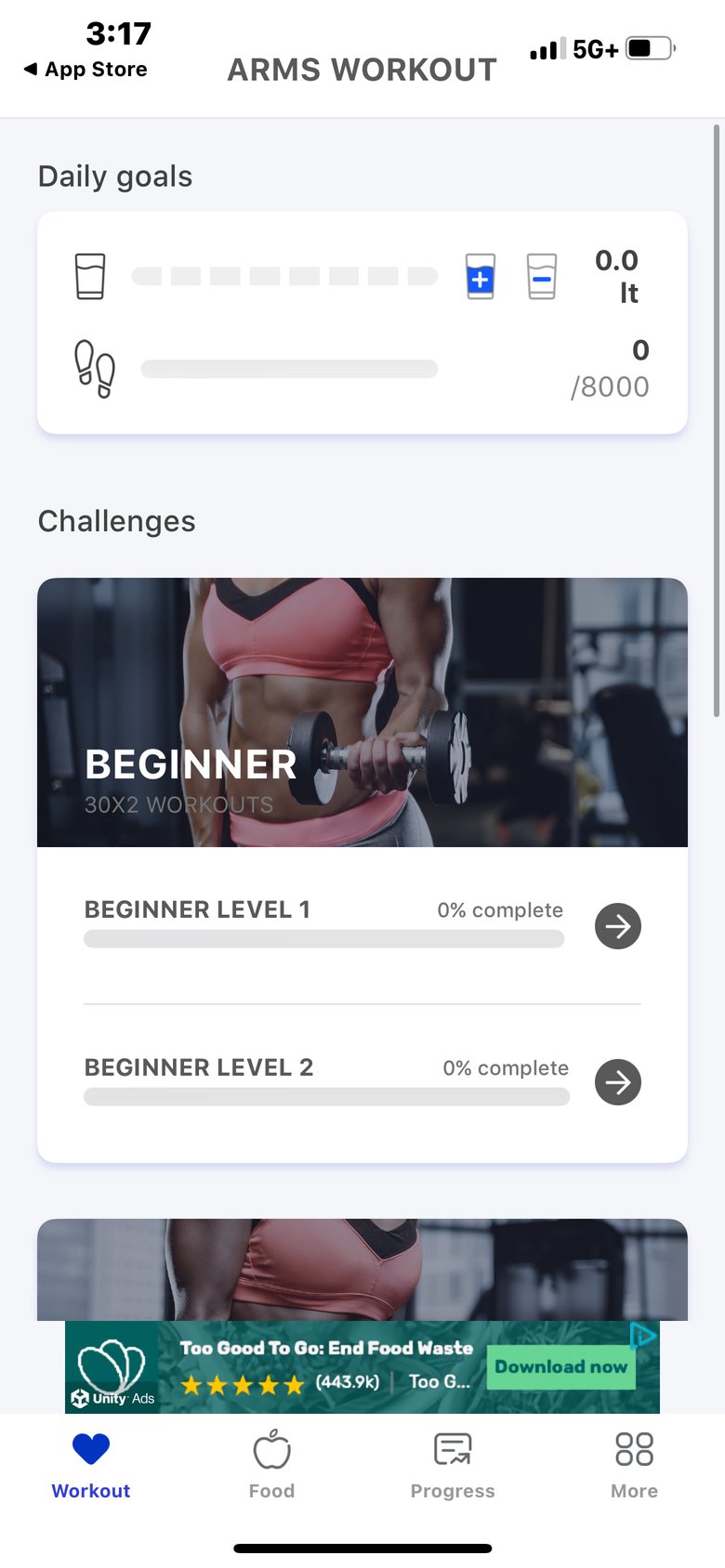 Arms Workout for Women Fitness app screen
