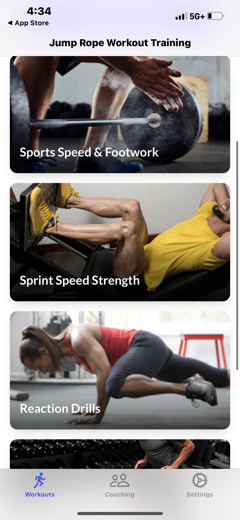 Jump Rope Workouts & Routines app screen