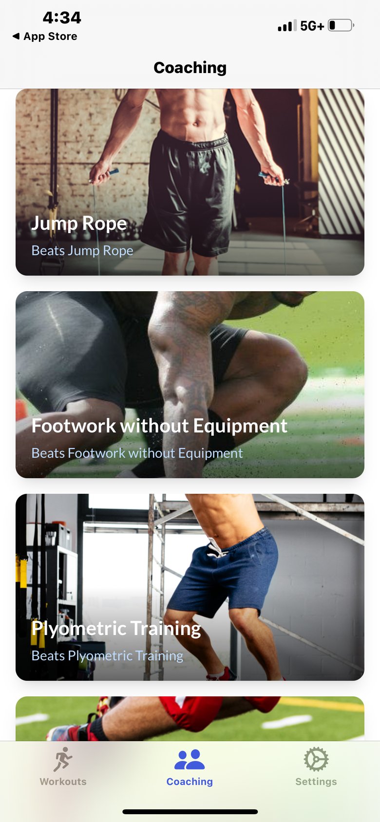 Plyometric Training Workouts app screen