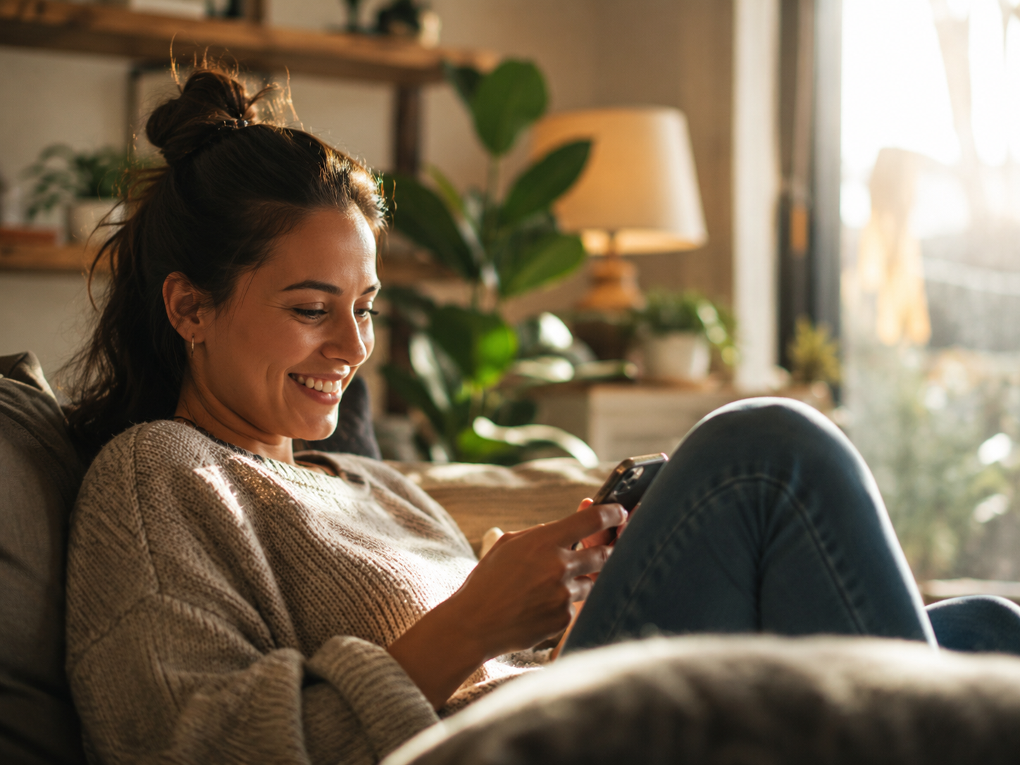 Someone enjoying a Loyal app at home